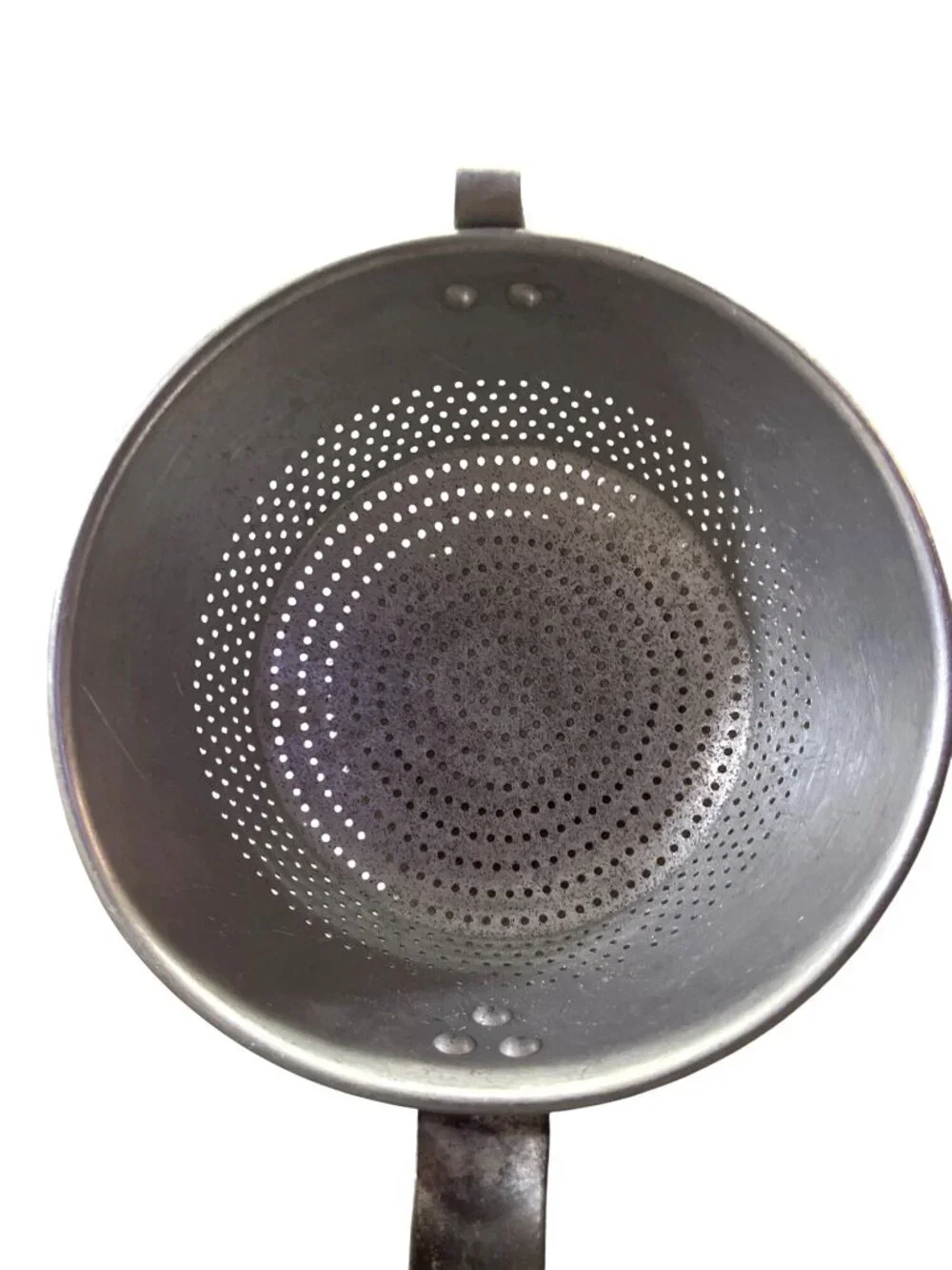 Vintage Wear Ever Aluminum Handled Colander With Perforated Design Used 934 Hook